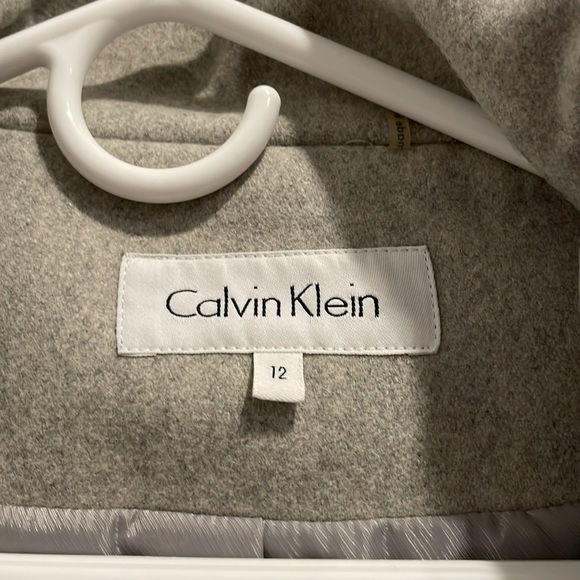 NWT Light Gray Calvin Klein Wool Coat - Picture 6 of 8